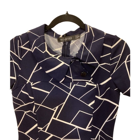 Homeyee Women's Geometric Print Fitted‎ Career Casual Pencil Dress - Size M - Picture 10 of 13